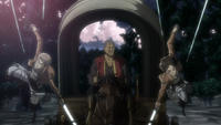 Eren y Jean cortan las cuerdas que unen al caballo y el carro.png