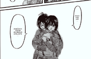 Mikasa es abrazada por Hanji.png