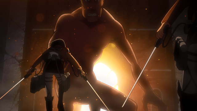 File:Mikasa and Armin confront the Titan.png
