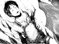 Eren emerges from the mysterious Titan
