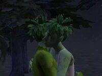 Larch and Lily hug
