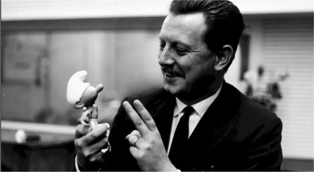 File:Peyo With Smurf Figure.jpg