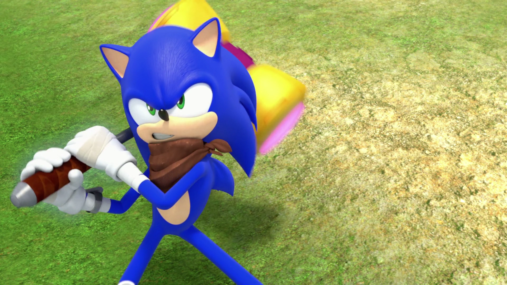 Image S2E02 Sonic swinging Amy's hammer.png Sonic News Network