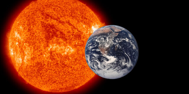 File:Sun and earth.jpg