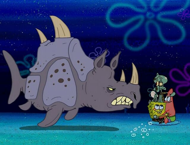 File:Squidward, Spongebob, Patrick, & 1 Sea Rhino.jpg