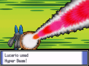 Lucario usando Hiperrayo Pokémon Platinum