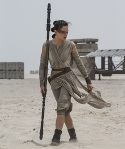 Rey with her quarterstaff