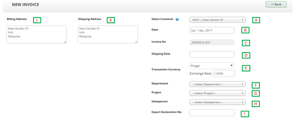 Sales invoice 1
