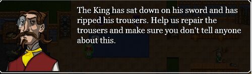 Invitation to Repair king's trousers quest