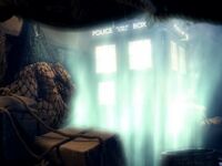 The TARDIS gets "towed"