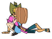Geoff and Darcy kissing