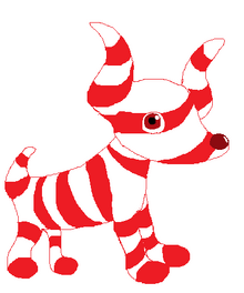 Candycane dog