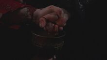 Collecting blood in goblet
