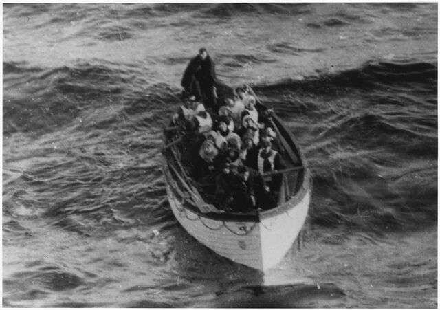 File:Photograph of a Lifeboat Carrying Titanic Survivors - NARA - 278337.jpg