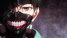 Kaneki putting his mask for the first time.png