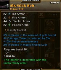 Six-Stick Belt