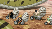 Wabutora, Ton, Nerimaru and Mami go past the snakes