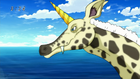 Giraffebird sensing danger