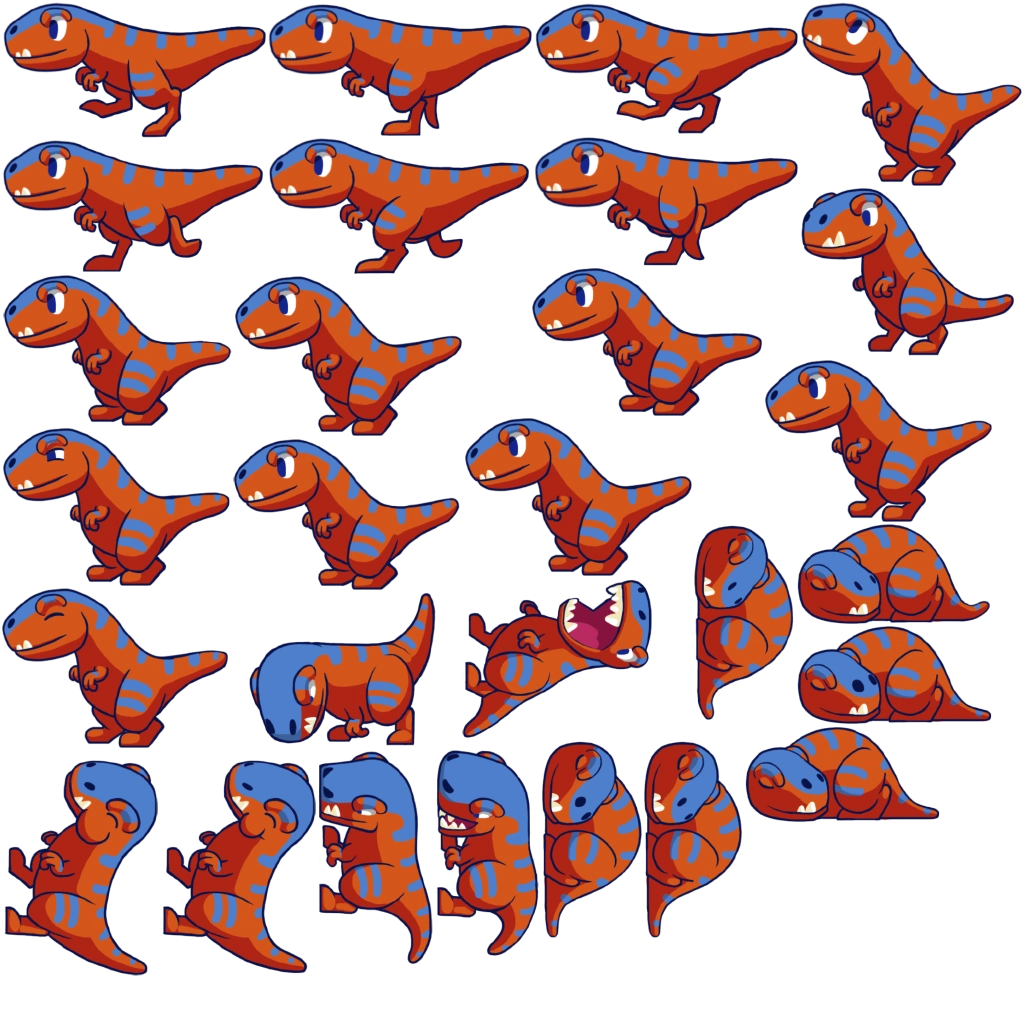 Спрайты на динозавров рисуем мультфильмы 2