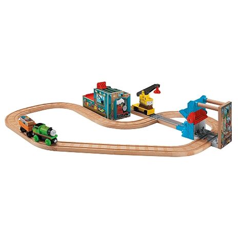 File:WoodenRailwayRegandPercyattheScrapyard.jpg