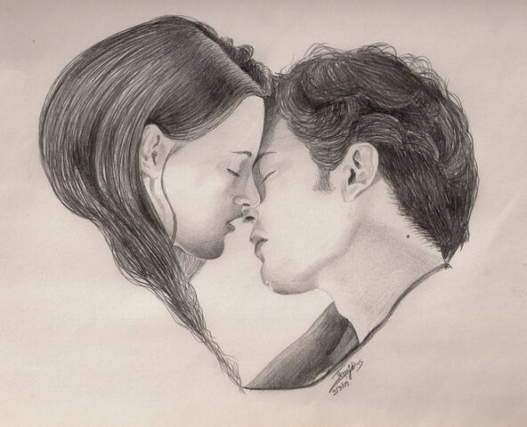 File:Edward and Bella Twilight Kiss by petrosptrs.jpg
