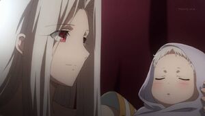 Irisviel give birth to her newborn child Illya.jpg