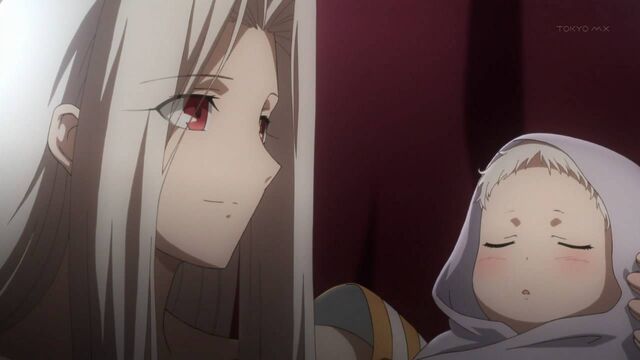 Файл:Irisviel give birth to her newborn child Illya.jpg