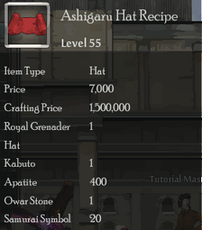 Ashigaru Hat Rec