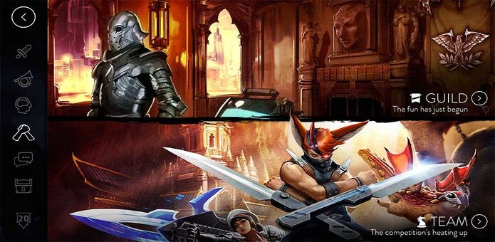 Menu guilds teams