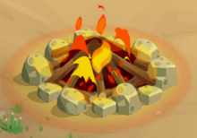 Limestone fire lit