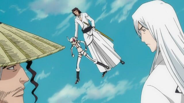 File:Ukitake & Kyōraku Confronting Starrk & Lilynette.jpg