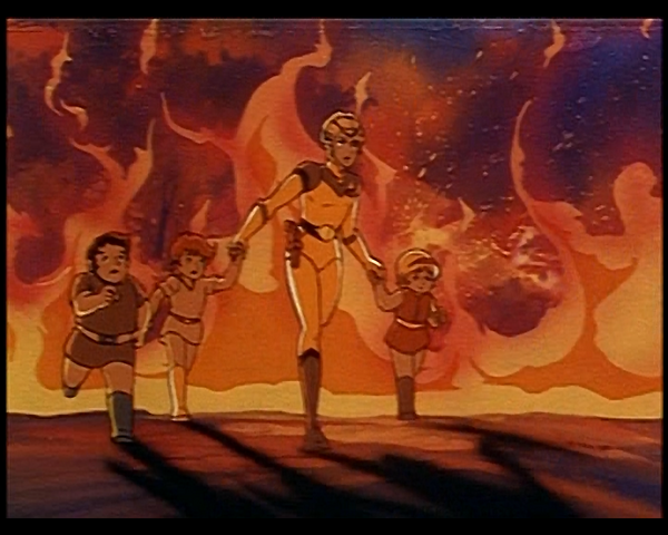 File:VoltronEp19PrincessandChildrenFleeArmordillosFieryBreathWeapon.png