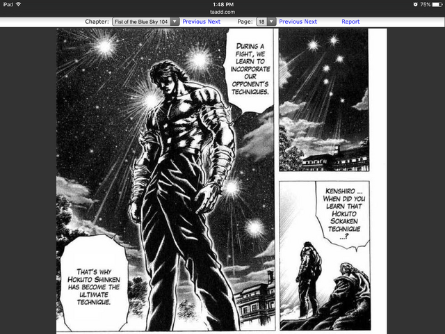 File:Kenshiro Kasumi explaining hokuto Shinken and its ability to adapt in a fight.png