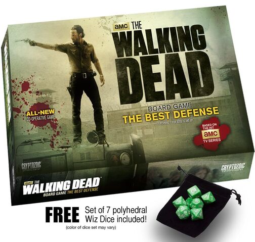 File:The Walking Dead Board Game The Best Defense w free set of 7 Wiz Dice.jpg