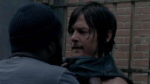 File:S4T Tyreese threatens Daryl.png