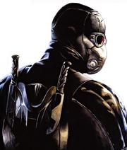 A picture of Wesley as he appeared in the comics wearing the Killer Suit .