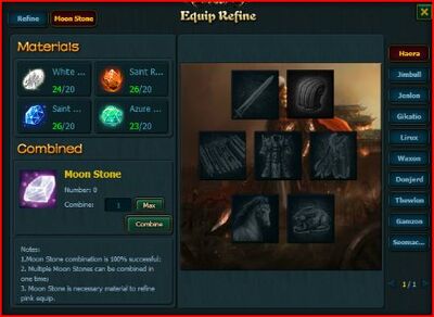 Equipment refine page