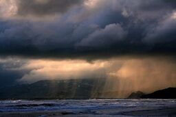 Rain on the beach