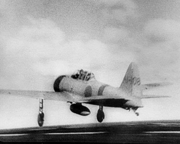 File:A6M2 Model 21 "Zero" taking off from Akagi for Pearl Harbor, 1941.jpg