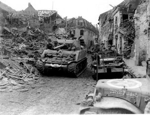 CCB of the 7th US Armored Division withdrawing from St. Vith, December 1944