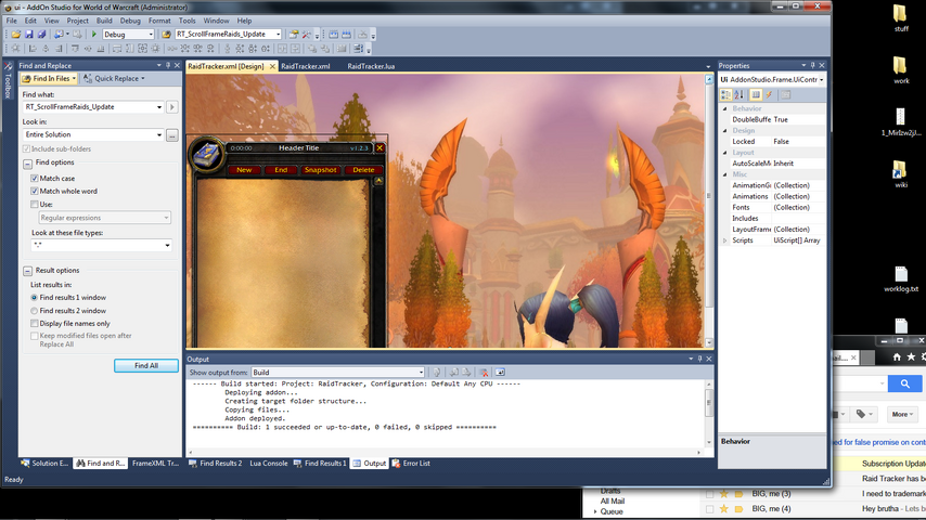 AddOn Studio 2010 for WoW - Frame edit example - new RT