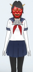 Yandere-chan z rękawiczkami, chustą i maską