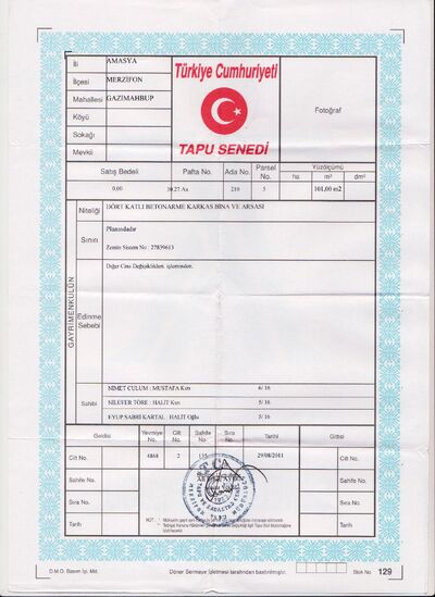 Tapu merzifon