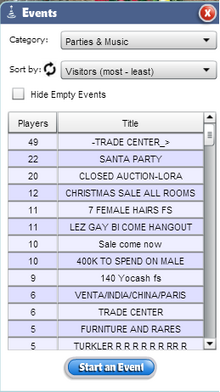 Events list