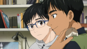 Yuuri with Phichit