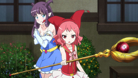 Bahamut defending a girl